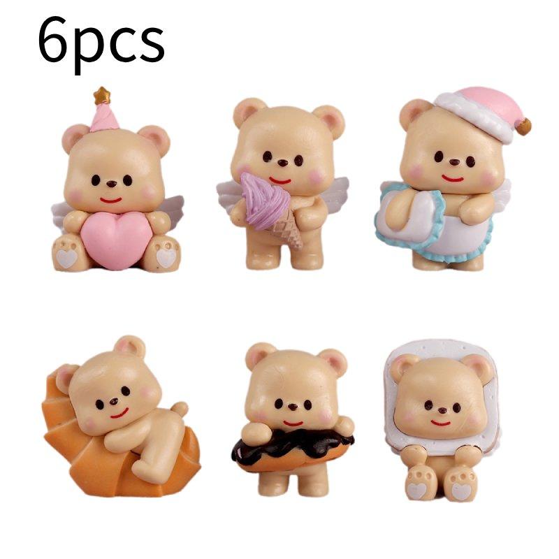 

Bear Butter 6pcs Toys Dessert Chef Decoration Tabletop Ornaments Gift Children коричневий