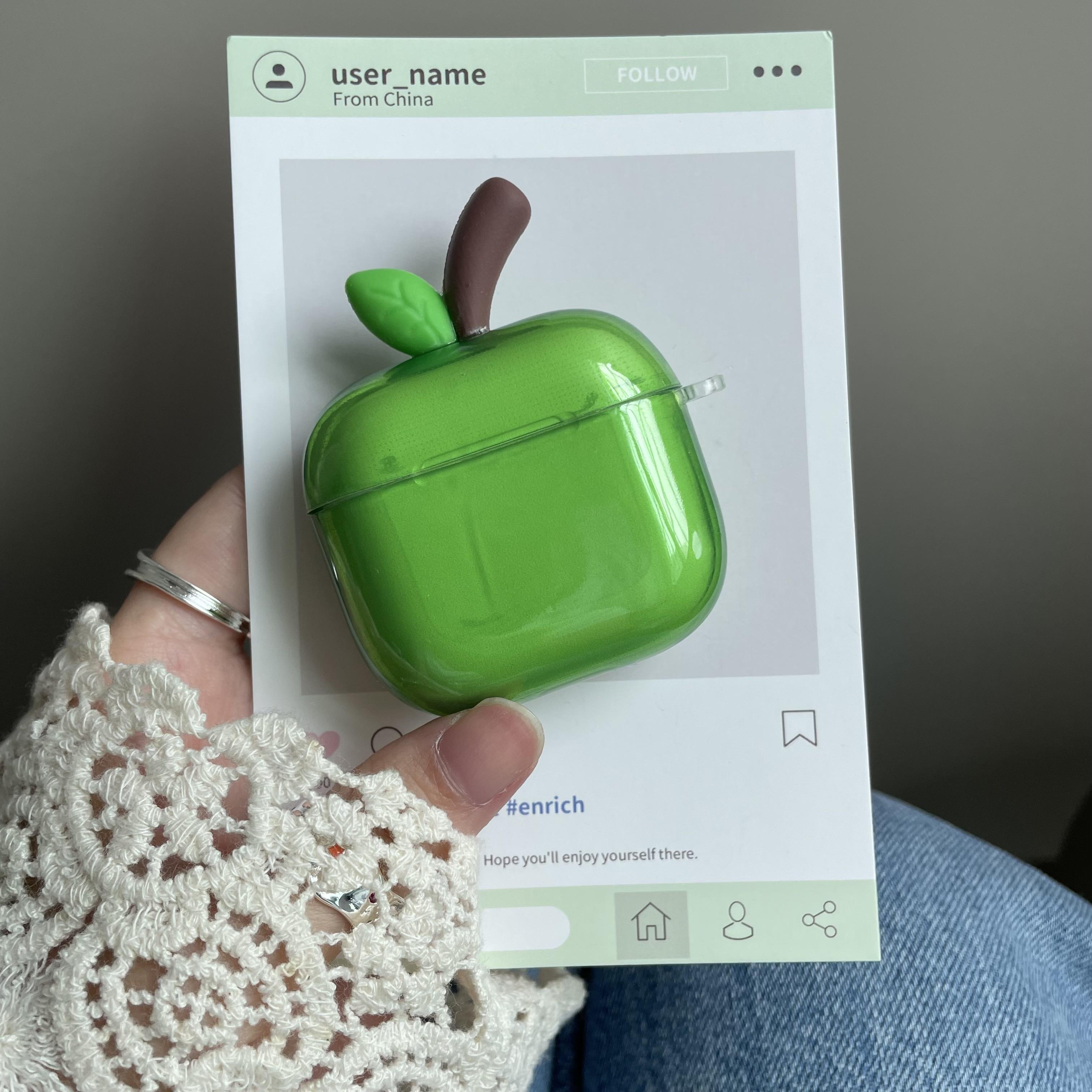 Transparante Rood Groene Appel Oortelefoonhoesje voor AirPods 1 of 2 3 4 Pro 2 3 Air Pods AirPod Pro2 Pro3 Zachte Imd Schattige Cover Hanger For AirPods 1 or 2
