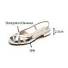 Fashion NEW Summer Sandals Women Open Toe Chunky Heel Women Sandals Split Leather High Heels Narrow Band Shoes Handmade Shoes for Women