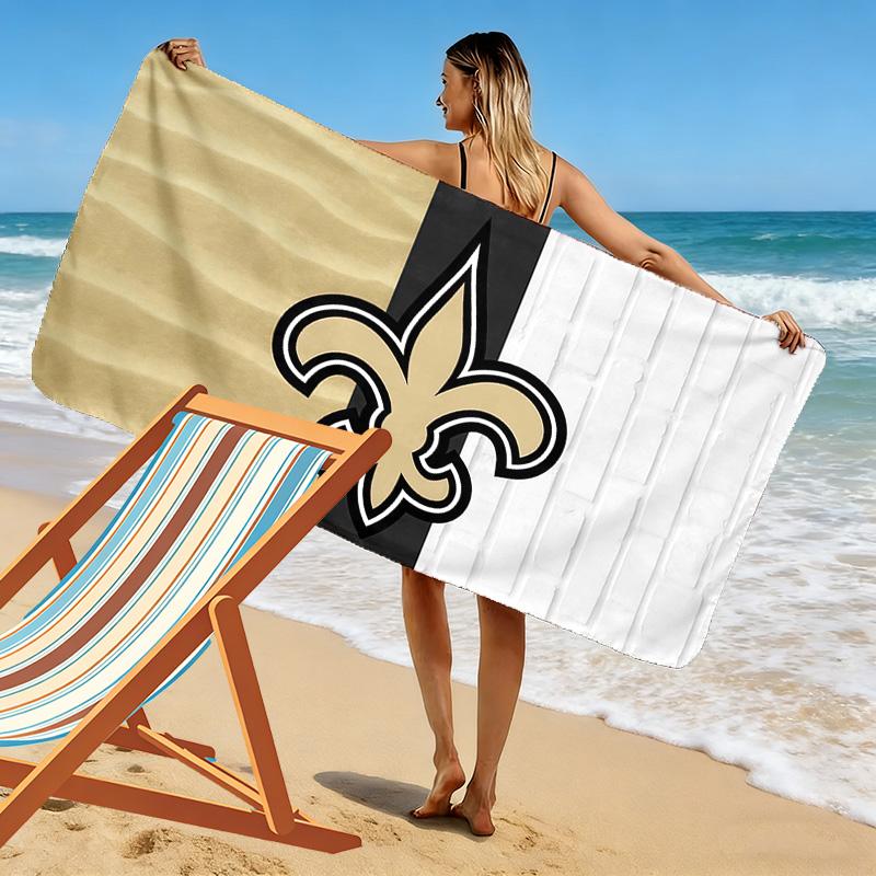 New Orleans Saints Print Beach Towel, Large Soft Quick Dry Towel for Beach Camping Swimming