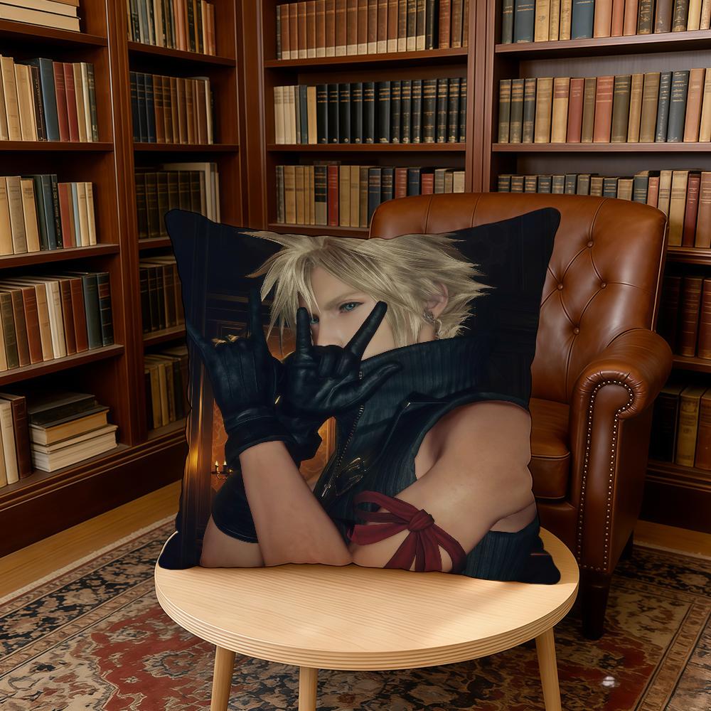 F-Final F-Fantasy Cloud Strife Cushion Cover Home Office Birthday Anniversary Gifts Soft Skin Friendly Cushion Cover