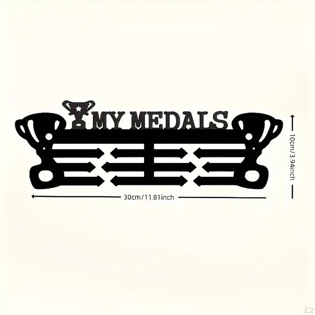 Medal Hanger Display Rack Wall Mounted Multipurpose Medals Organizer Metal Awards for Medalist