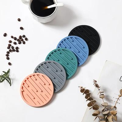 10cm Silikonové podtácky Kulaté Tepelně odolné Gumové Podložka pod šálek čaje Držák na hrnek na kávu Sklenici Podložka na nápoje Dekorace Stolní podložka