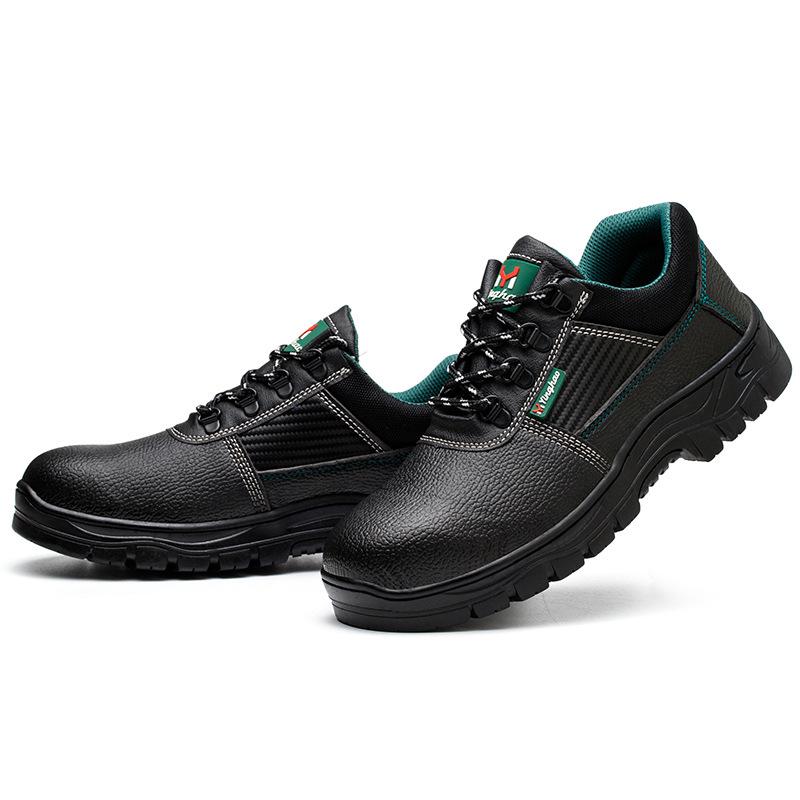 Men's Safety Shoes: High/Low Top, Anti-Smash, Anti-Puncture, Non-Slip Rubber Sole - Ideal for Construction Sites.