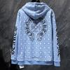 CHROME HEARTS Spring and Autumn Plus Size Horseshoe Dark Pattern Logo Zipper Hoodie Classic Style Logo Hoodie, Suitable for Couples to Wear