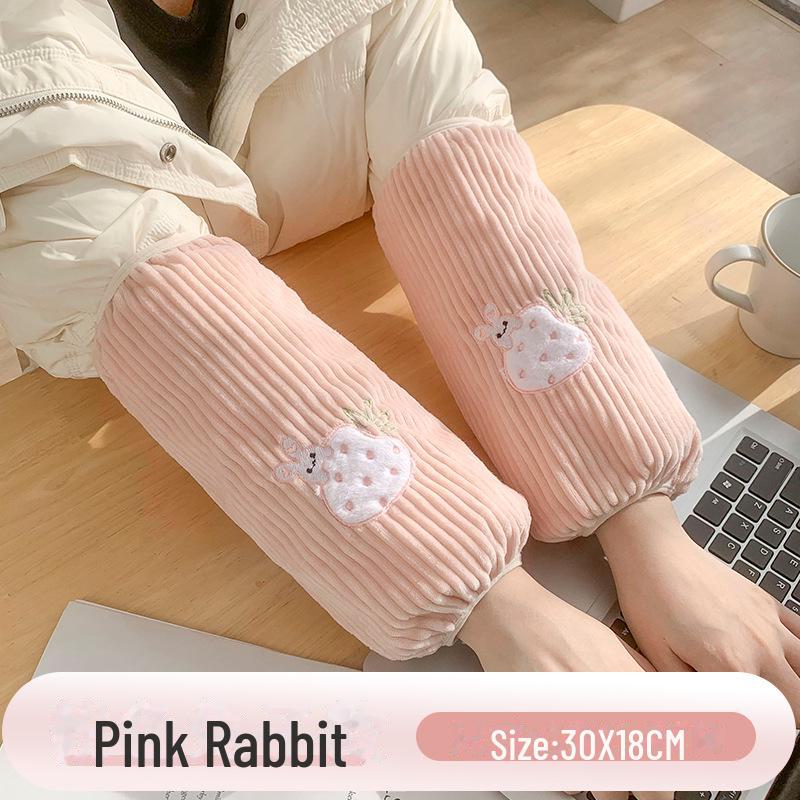 2023 Cute Kitten & Rabbit Corduroy Sleeves for Home Office - Autumn/Winter Edition