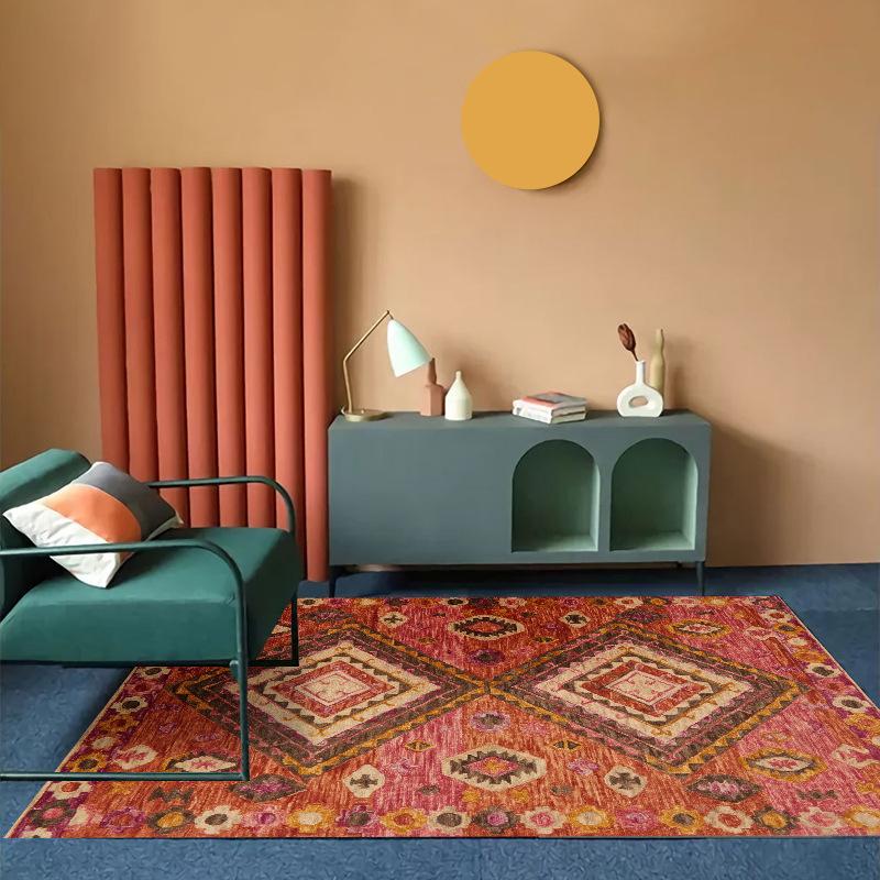 Modern Trendy Bohemian Living Room Rug, Teenage Aesthetic Room Decor Furry Large Rug, Kitchen Bathroom Non-slip Floor Mat