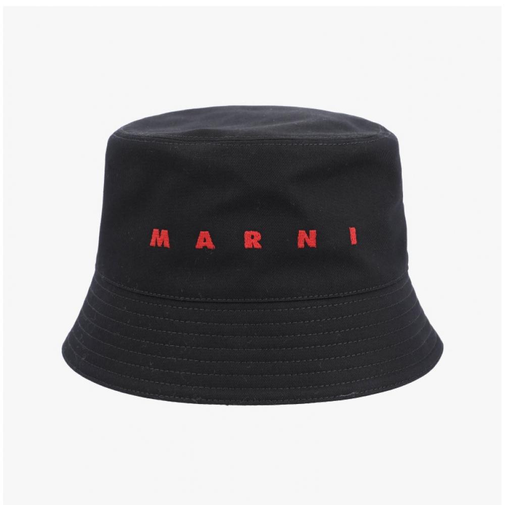 Marni Clzc0110s0 Utc311 00n99 Logo Embroidery Bucket Hat