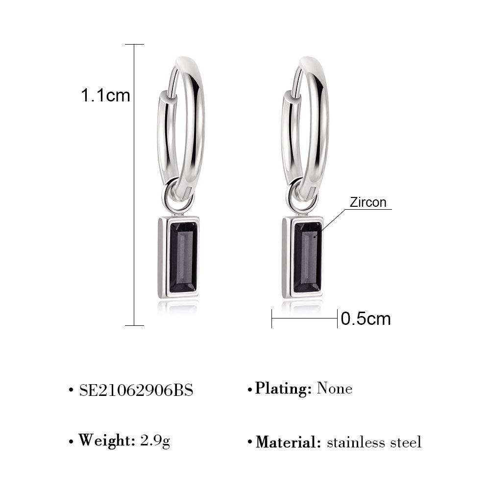 Trendiges Geometrisches Vintage Grünes Zirkon Ohrring-Set Elegante Ohrclips Schmuck