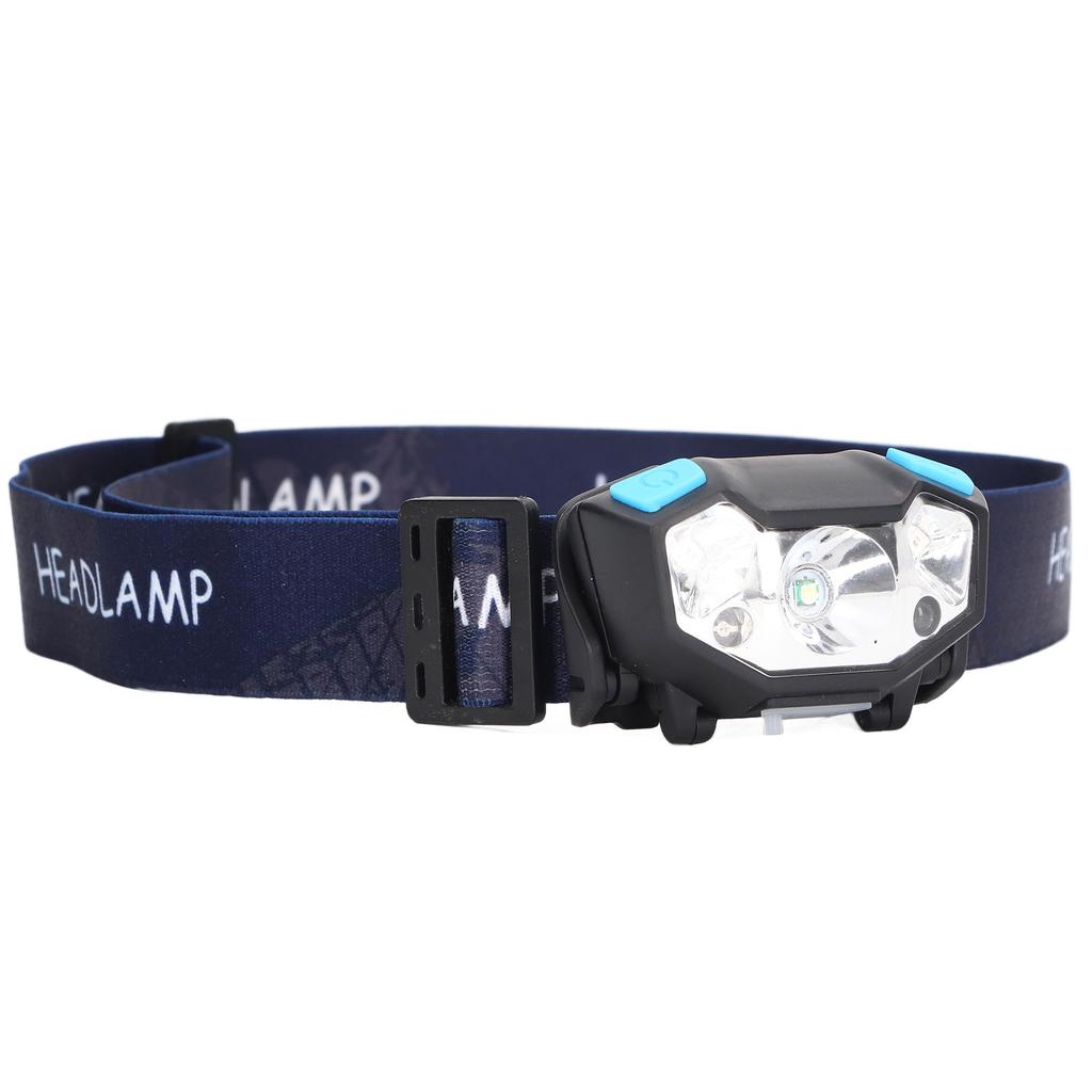 Headlamp USB Charging Waterproof Head Light High Brightness with Sensor for Outdoor Black