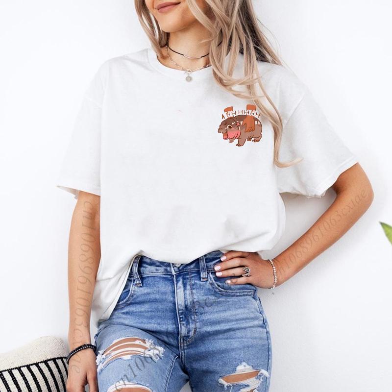 

In My Moo Deng Era Смешная футболка с мемами Футболки с изображением бегемота Женская мода Повседневная футболка Harajuku Женская футболка большого размера Топы 4XL