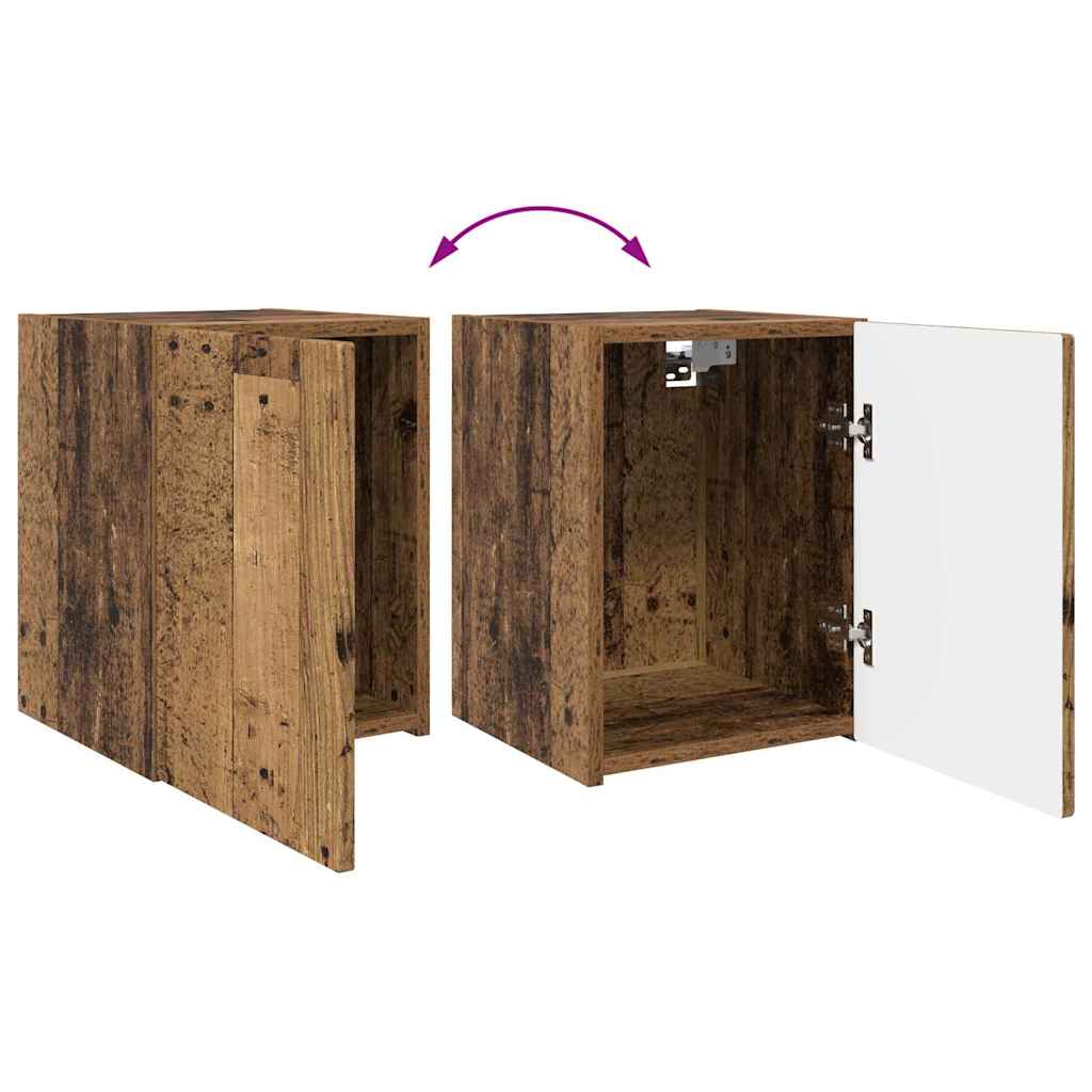 Wall Mounted TV Cabinet Reclaimed Wood Look 30 X 31 X 40 Cm Engineered Wood