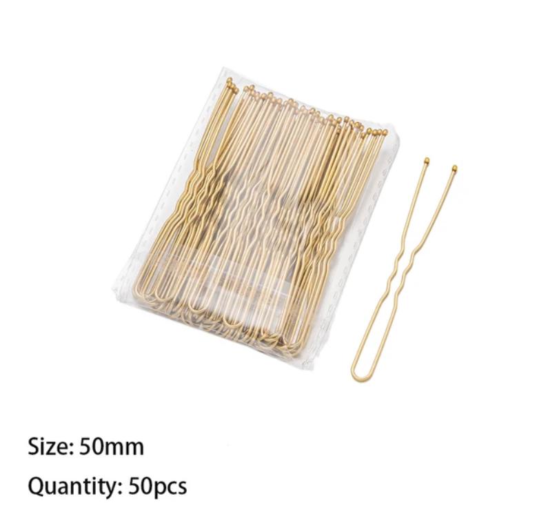 50PCS U Shaped Alloy Hairpins Waved Hair Clips Metal Black Bobby Pins Barrettes Bridal Hairstyle Tools Hairpin  Gifts