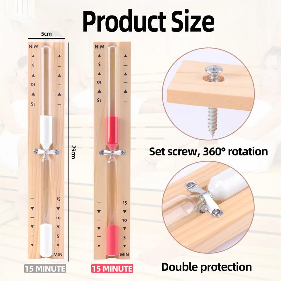 Wooden Rotating Hourglass 15/30min For Bathroom Sauna Wall Mounted Explosion Proof Glass Timer Decorative Ornament