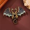 Matte Finish Metal Double Headed Dragon Brooch 1Pcs Unisex Animal Pin Fashion Accessory for Blazer Backpack Daily Outfit