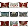 Christmas Atmosphere Pillow Cover Santa Claus Home Snow Scene Print Sofa Bedside Decoration Cushion Cover