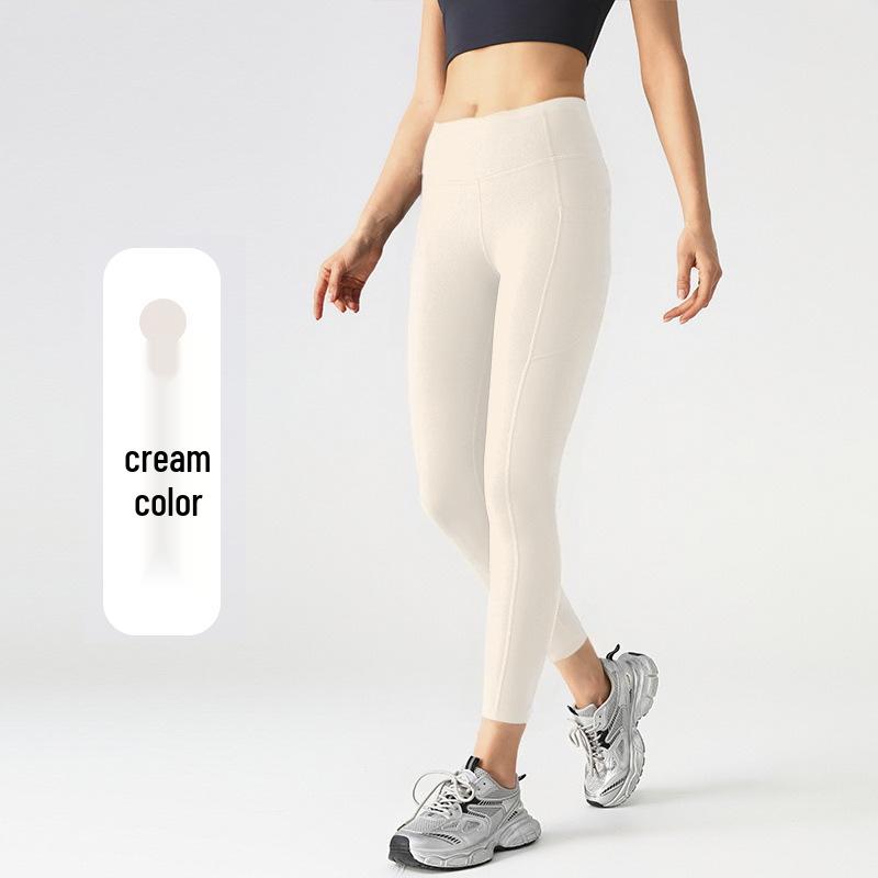 High-Waist Butt-Lift Yoga Pants with Side Pockets - Stretch Athletic Leggings for Women
