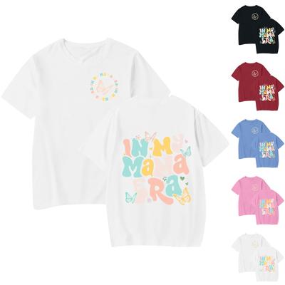 In My Mom T-Shirt Women's Cute Graphic Mama Tee Fashion Casual Crewneck Shirt Funny Short Sleeve Mather Tees