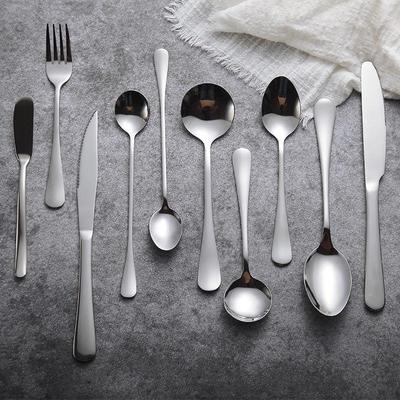 Besteckset aus Edelstahl: Zweiteiliges Steakmesser & Gabel, Dreiteiliges Messer, Gabel & Löffel