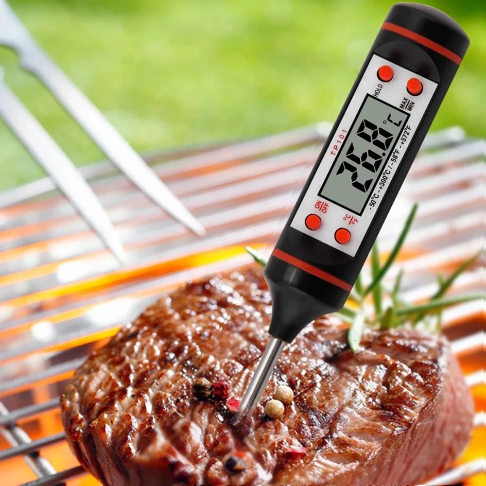Electronic Thermometer Food Kitchen Oil Thermometer Electron Probe Liquid BBQ Baking Digital Display Temperature Pen Meter TP101