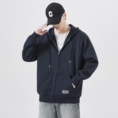 Herbst-Reißverschlusspullover für Herren mit Kapuze, große Größe, Herbst und Winter, lässige Strickjacke, Sportjacke, trendige Marke