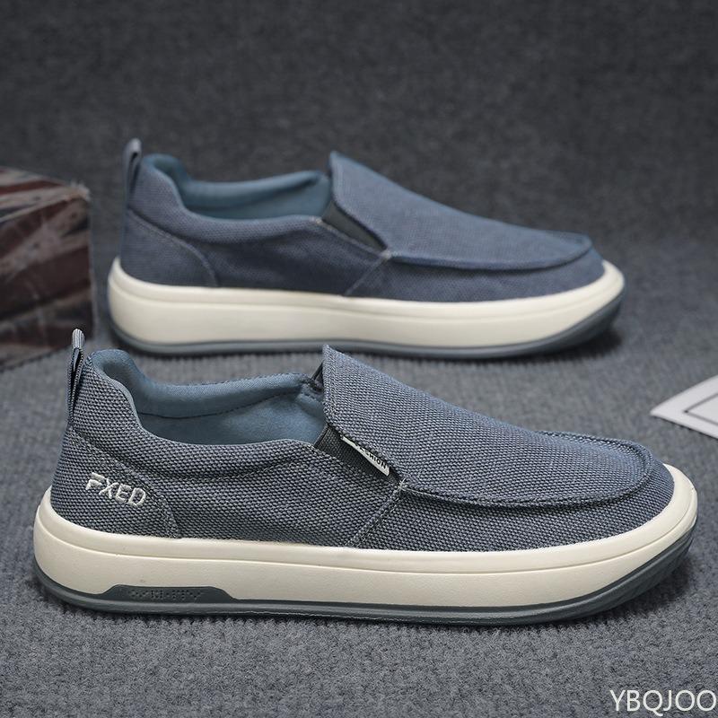 Spring and Summer Breathable Casual Lightweight Canvas Shoes, Comfortable Sliding Sleeves, One-step Men's Loafers