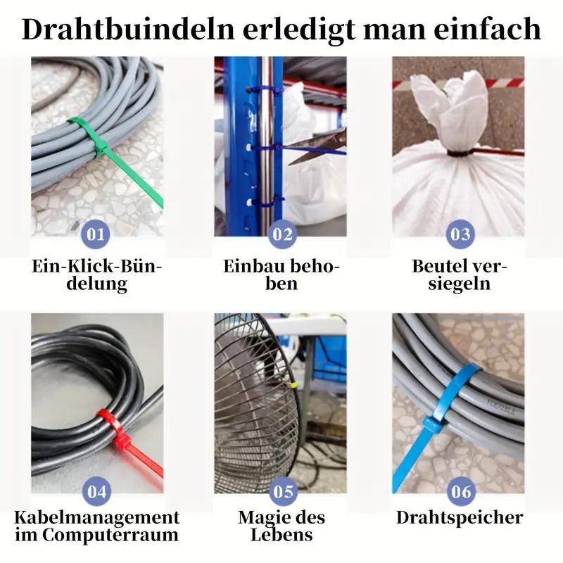 3×200mm Größe 100 Stück/Beutel Mehrfarbig Selbstverriegelnder Nylon-Kabelbinder Schnell Bündeln Kunststoffschlaufe Drahtwicklung Zufällige Farbe