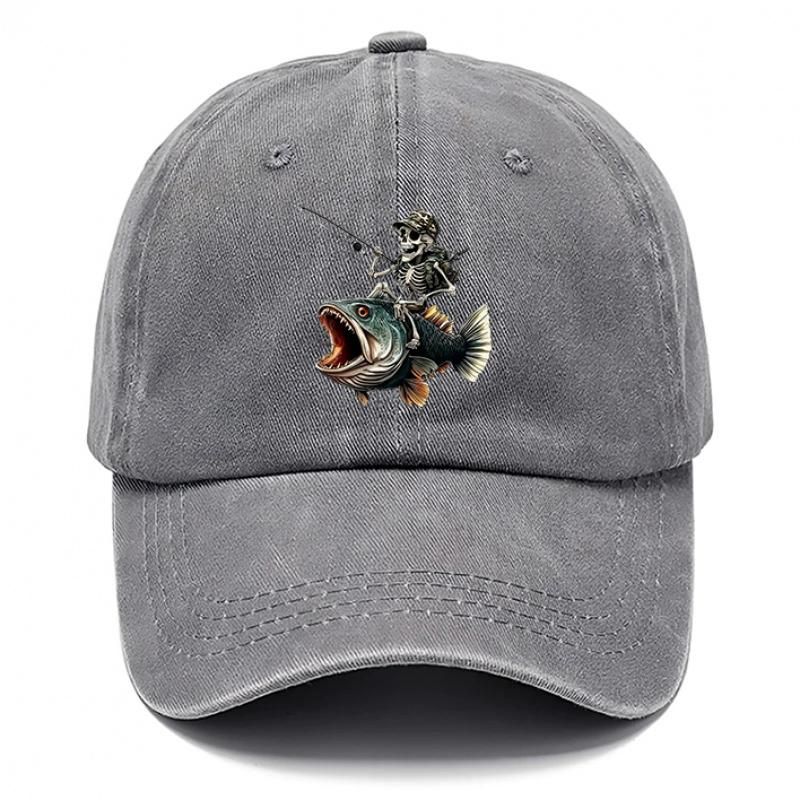 pc Skeleton Fishing Printed Hat Street Style Hats for Men Beach Hat for Women Fashion Breathable Hat Outdoor Casual Hat Ad