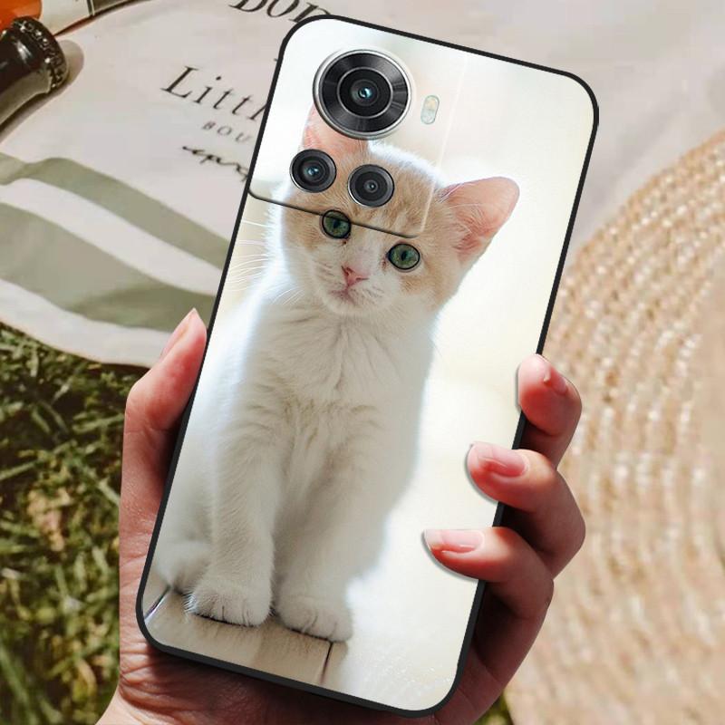 Pour OnePlus 10R 5G Coque Noir Silicone Souple Housse de Téléphone Pour OnePlus 10R Coque OnePlus10R 1+ 10 R Coques Arrière Lion Loup Coque Funda