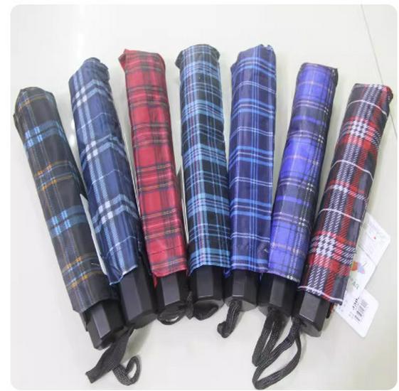 

Прочный клетчатый ручной складной зонт Feiyu для мужчин, женщин, студентов и домашнего использования 10-Rib Plaid Umbrella - Random Color (1 piece)