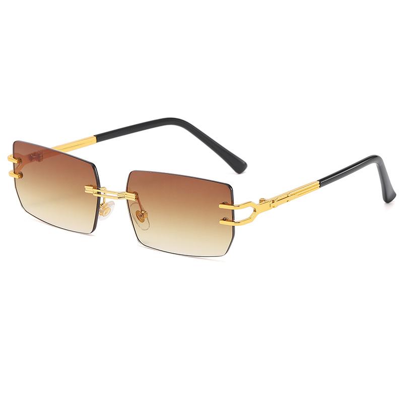 8064 Rimless Sunglasses, Square Gradual Change Glasses, Wind Street Shot Trendy Sunglasses