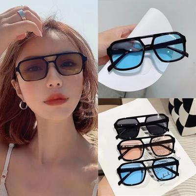 UV400 Square Sunglasses Big Frame Retro Eyewear Personalized Pilot Sun Glasses  Selfie