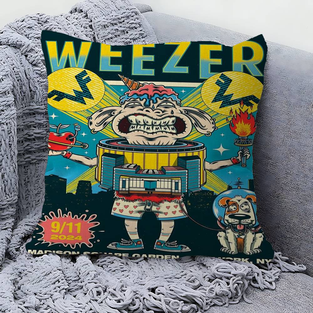 Weezer Music Band Cushion Cover Polyester Sofa Cushions Decorative Throw Pillows Home Decoration Pillowcover