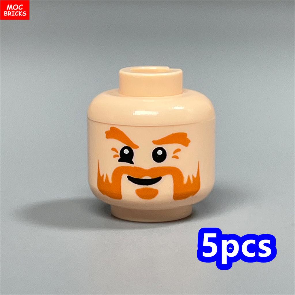MOC Bricks Hollow Flesh Face Expression Head For 4cm Figure DIY Educational Building Blocks Toys For Children Gifts