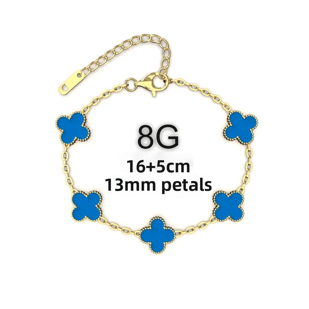 13MM Titanium Steel Four-leaf Clover Bracelet Small Fresh Fashion Petals 18K Does Not Lose Color Ladies Bracelet
