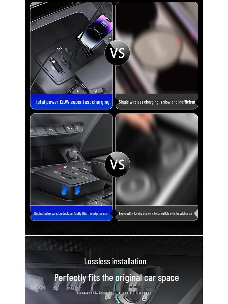 120W Super Fast Q5L Car Wireless Charger Expansion Dock & Interior Modification Accessory