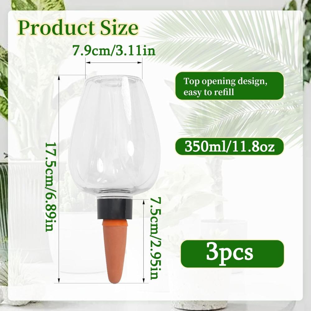 

3pcs Plant Self Watering Globes Plastic Water Bulbs Top Fill Plant Watering Devices System Slow Release Terracotta Water Spikes Stakes for Indoor 3pcs