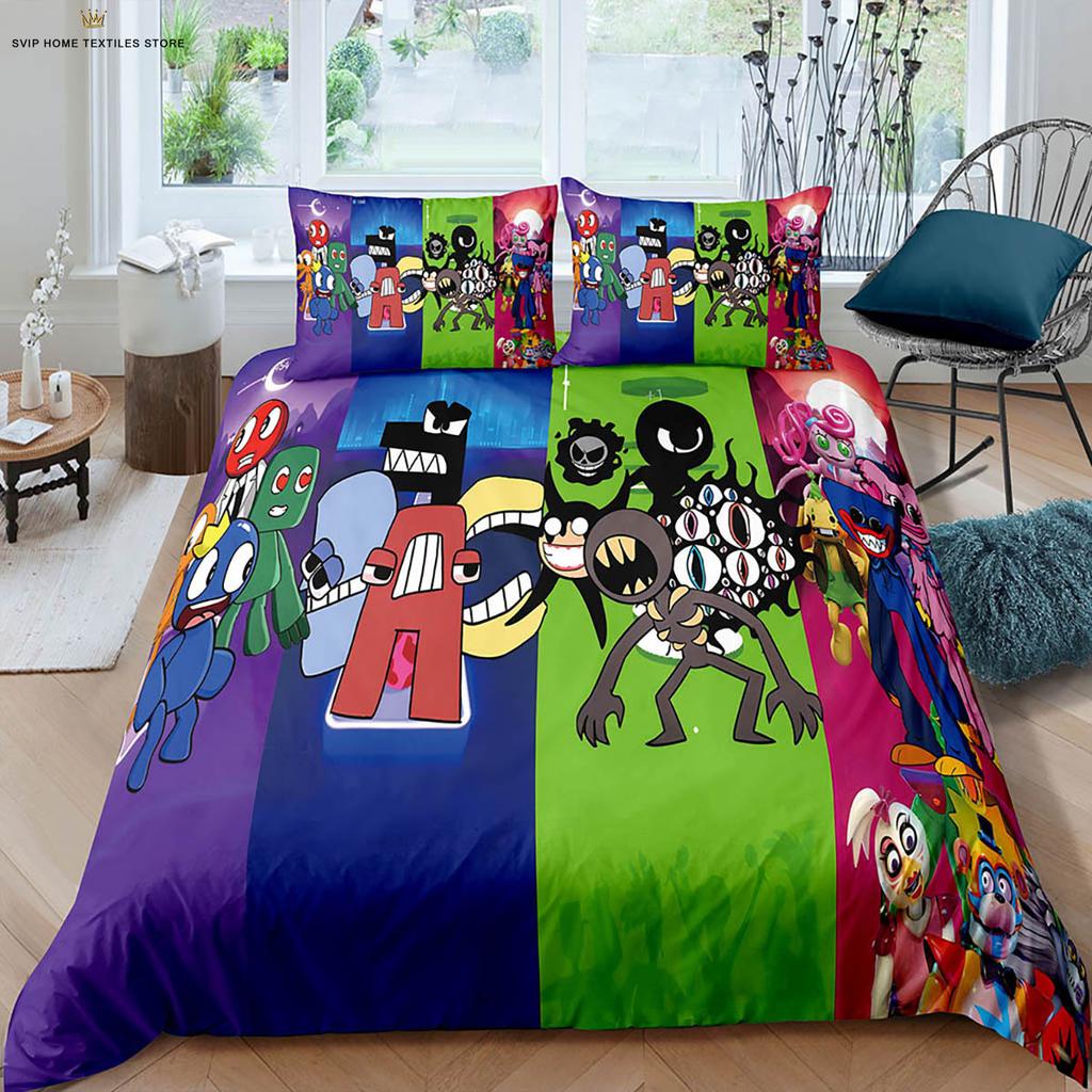Comforter Animated Cartoon 3D Stereo Printing Children'S Room Bedding Set Three-Piece Set 3 Pieces