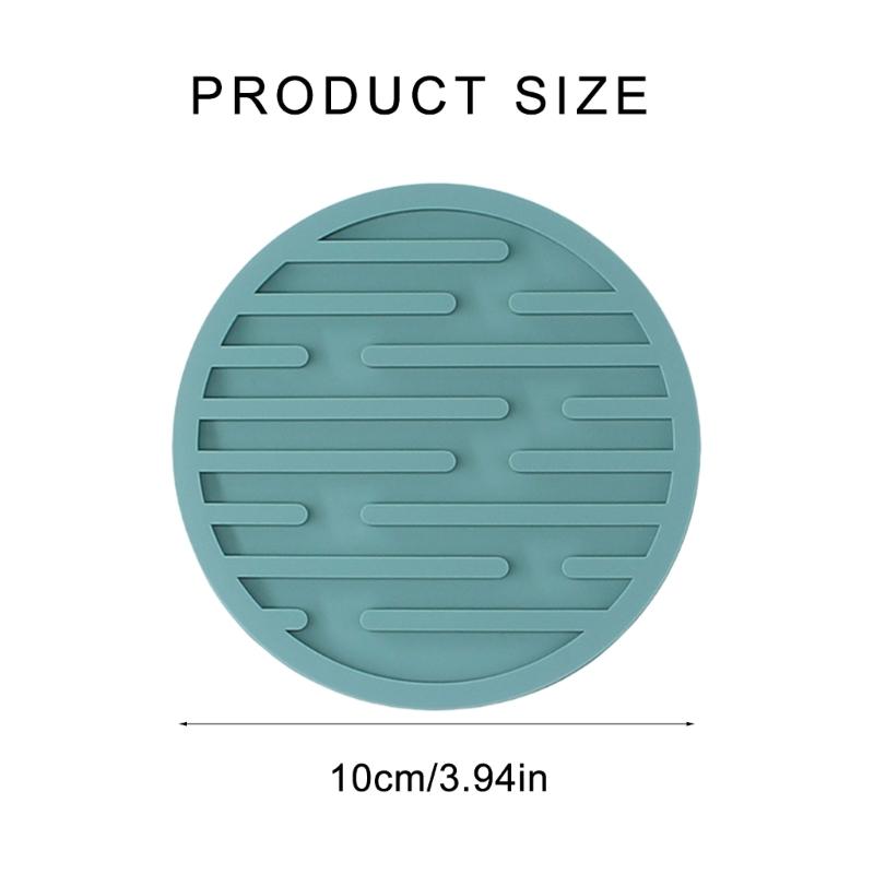 6Pcs Silicone Drink Coasters Round Nonslip Table Decors Coasters Silicone Texture Suitable for Kitchen Everyday Use