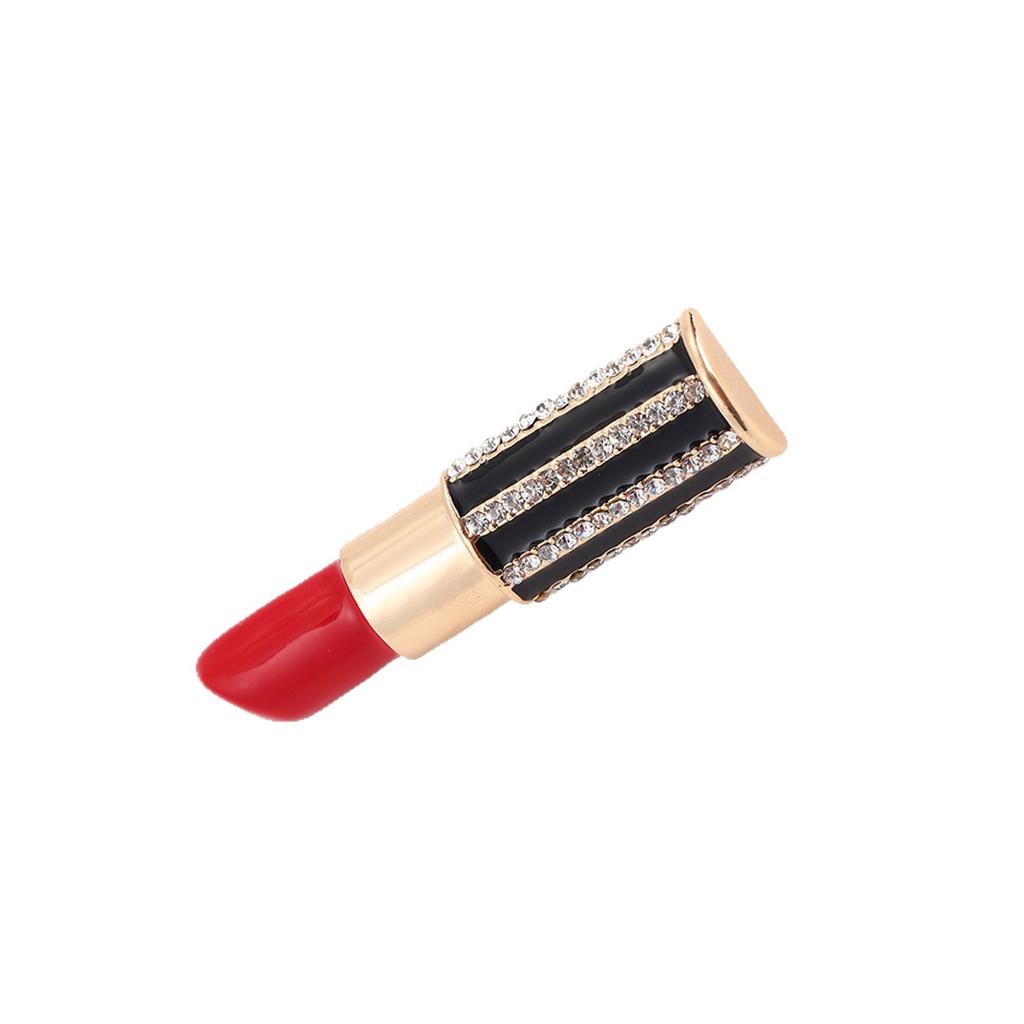 Lippenstift Brosche Reversnadel Strass Lippenstift Brosche Anstecknadel für Kleidung Lippenstift Form Brosche Valentinstagsgeschenk für Frauen