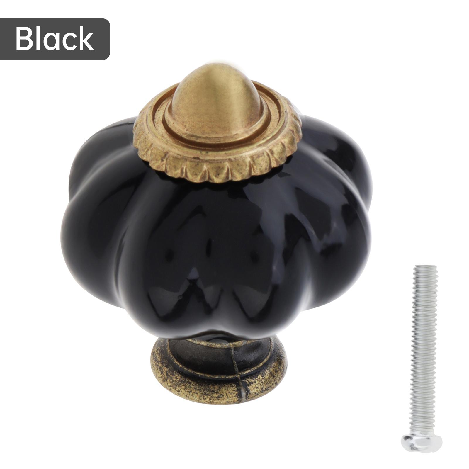

Single Hole Vintage Acrylic Cabinet Knob, Drawer Pulls Handle Round Glass Door Knobs for Kitchen Cupboard Wardrobe Dresser Furniture Hardware 2PCS Black