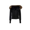 Slim Fit Hooded Short Winter Coat with Plush Inner Lining and Faux Fur Collar for Women