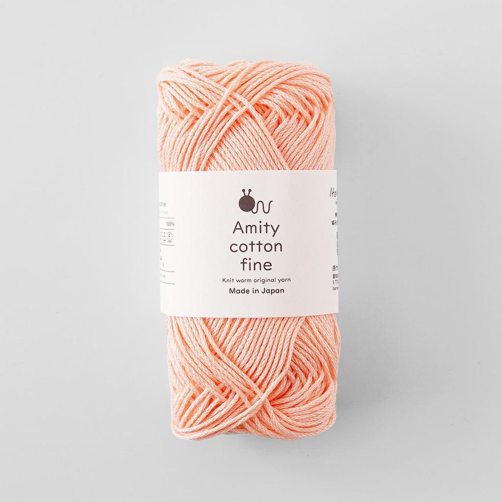 Knitworm Amity Baumwolle 25g Hergestellt in Orange Fein, 5er-Pack, Mittel-Fein, (Ca.. 80m), 100% Baumwolle, Japan, 104.