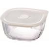 HARIO (Hario) Japanese-made Heat-resistant Glass Airtight Storage Container - Square, 600ml, BUONO Kitchen KSTM-60-TW, Clear