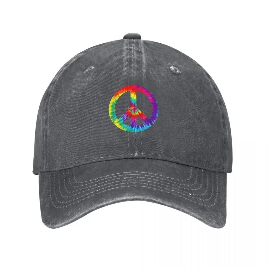 Peace Sign Symbol Tie Dye s s Hippie Costume Baseball Cap Vintage Trucker Cap sun caps fashionable Caps Women Unisexs