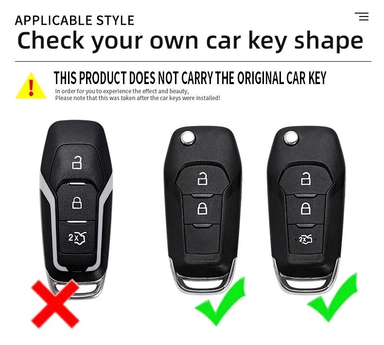 For Ford Figo 2017 Mondeo 5 Ecosport Fiesta Mk8 Everest Ranger Fusion Kuga Escort F150 Car Racing Style Design Key Case Cover
