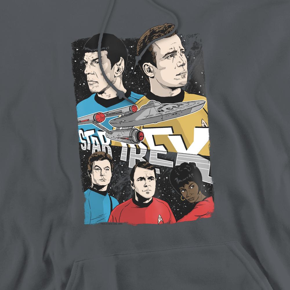 Star Trek Mens Illustrated Crew Hoodie