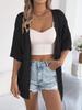 Elegant Bohemian Summer Knit Cardigan - Women's Short Sleeve Style