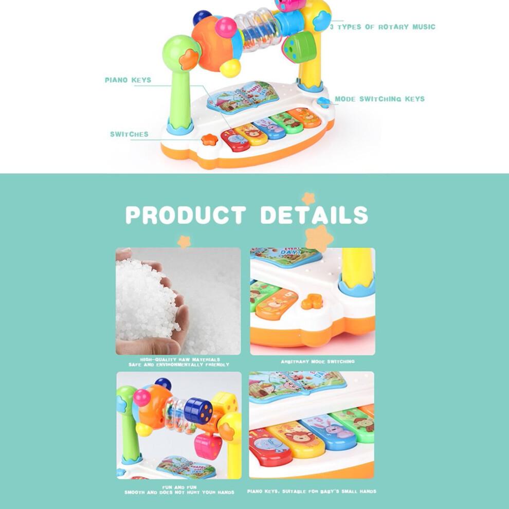 QTBIUQ Musical Piano Toy with Lights & Music, Compatible with Learning, Interactive Play for Toddlers 1-3 Years, Develops Motor Skills