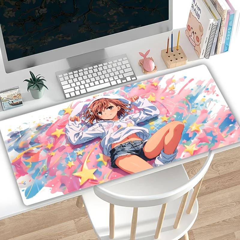 

Large Anime Girl Gaming Mouse Pad Vibrant Starry Non-Slip Rubber Washable Anime Mouse Pads mouse mat gadgets office Carpet 350x600x2mm